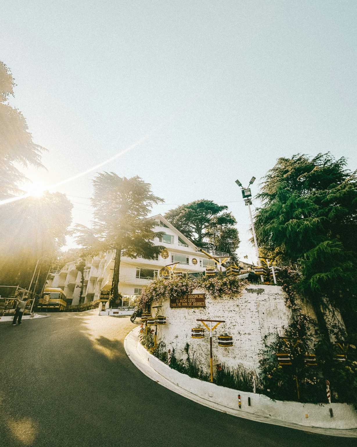 Hill property in sunlight